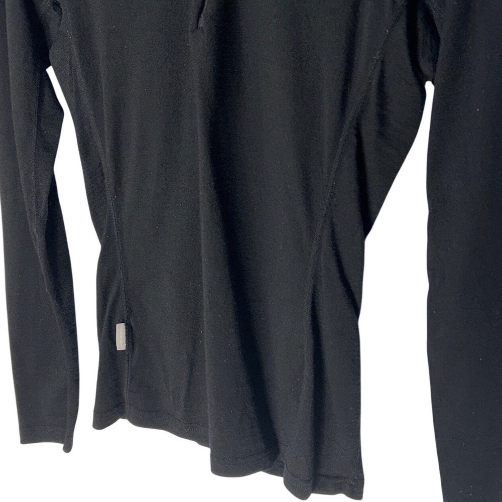 Icebreaker Pure Merino‎ Wool Bodyfit 200 1/4 Zip Base Layer Top Black Slim Fit S - Picture 3 of 13